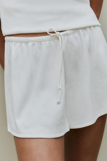SHORT COTON - Écru de Zara - Image 5