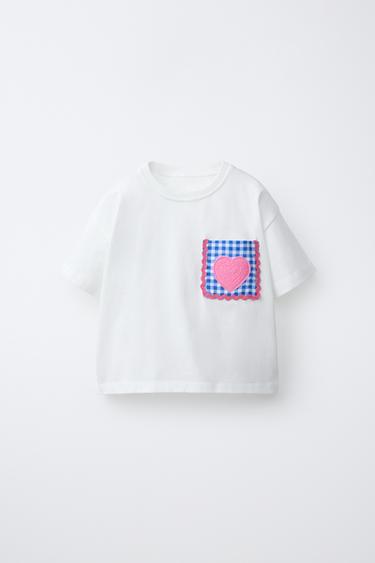 T-SHIRT MED BØLGETASKE - Hvid fra Zara - Billede 0