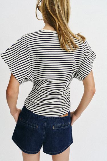 T-SHIRT AJUSTÉ À RAYURES - Rayures de Zara - Image 5