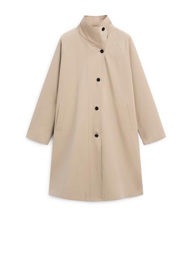 Trench long en coton à fermeture latérale - Beige de Zara