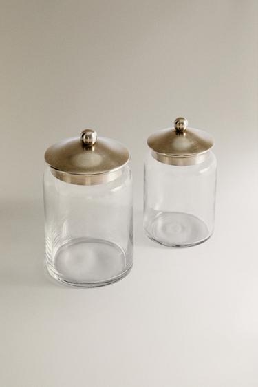 BATHROOM JAR WITH METAL LID - Silver by Zara - Image 1