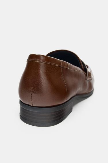 MOCASSINS EN CUIR - Marron de Zara - Image 5
