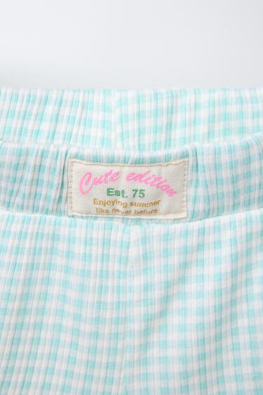 6-14 YEARS/ GINGHAM AND FLORAL T-SHIRT AND BERMUDA PYJAMAS - Ecru by Zara - Image 5