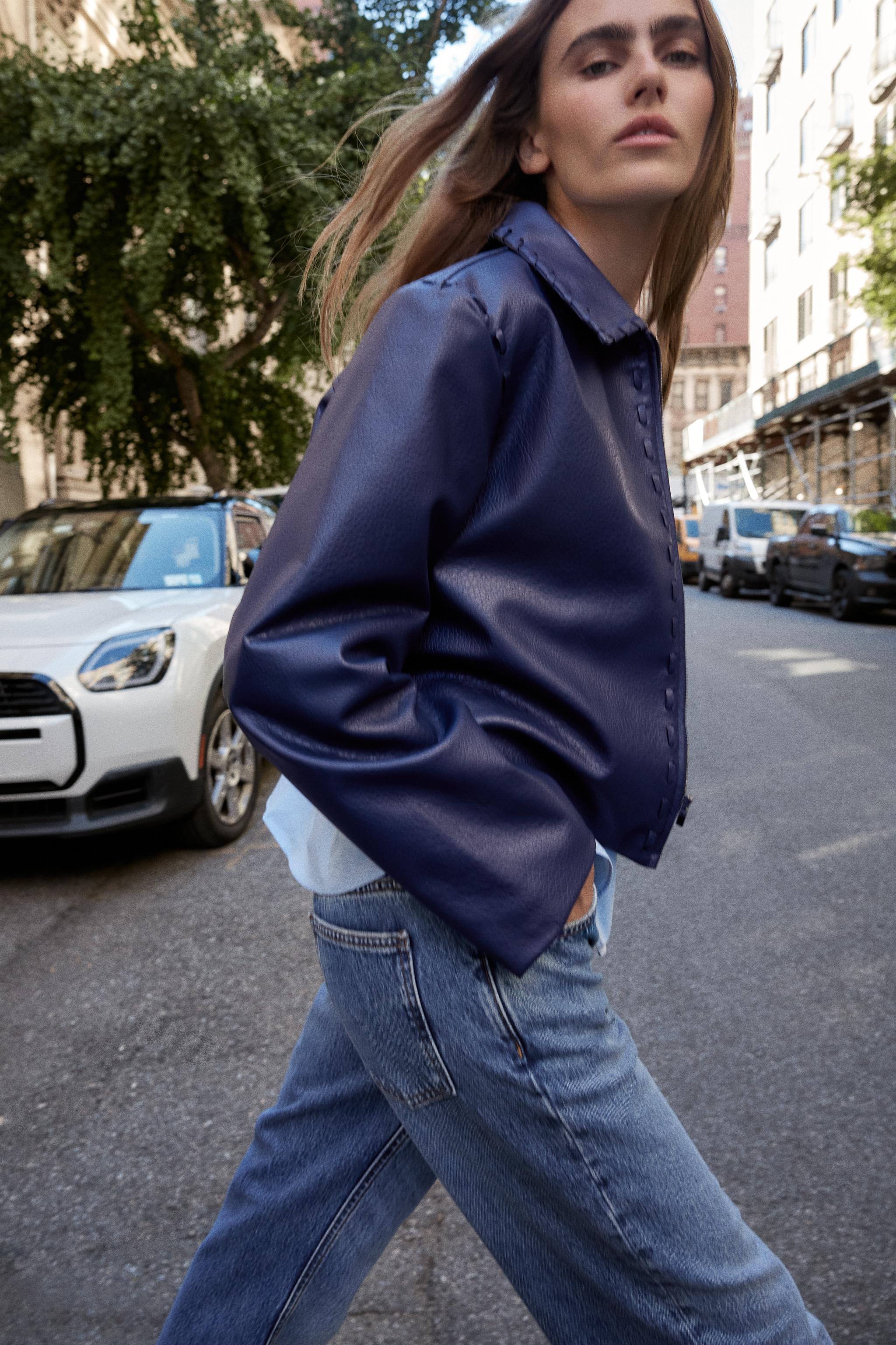 Akira07 JAQUETA DE EFEITO DE COURO - Azul | ZARA Brasil