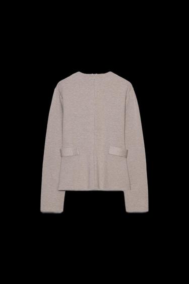 TWILL TOP WITH BUTTONS - Mink by Zara
