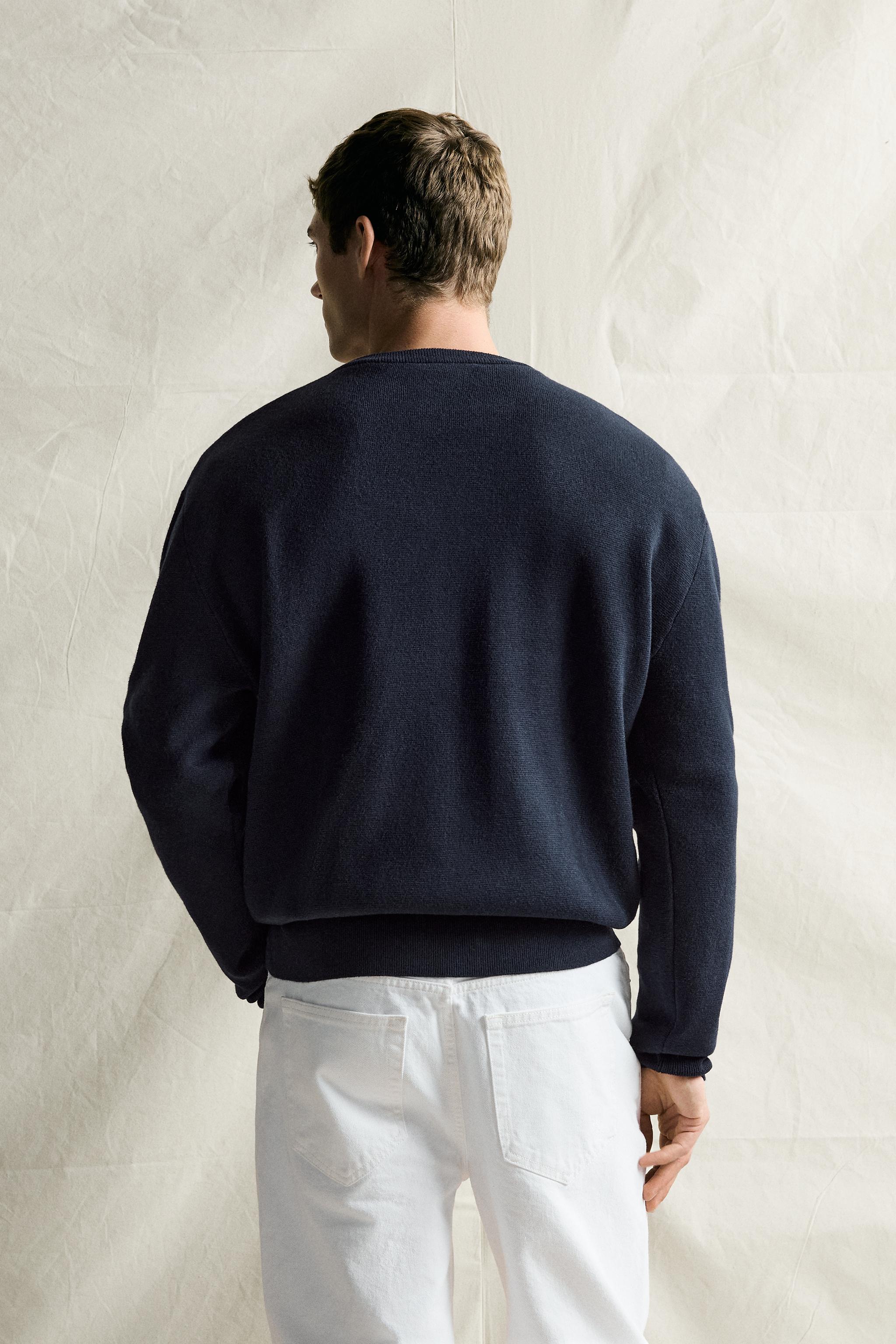 COTTON-WOOL COMPACT-KNIT JUMPER