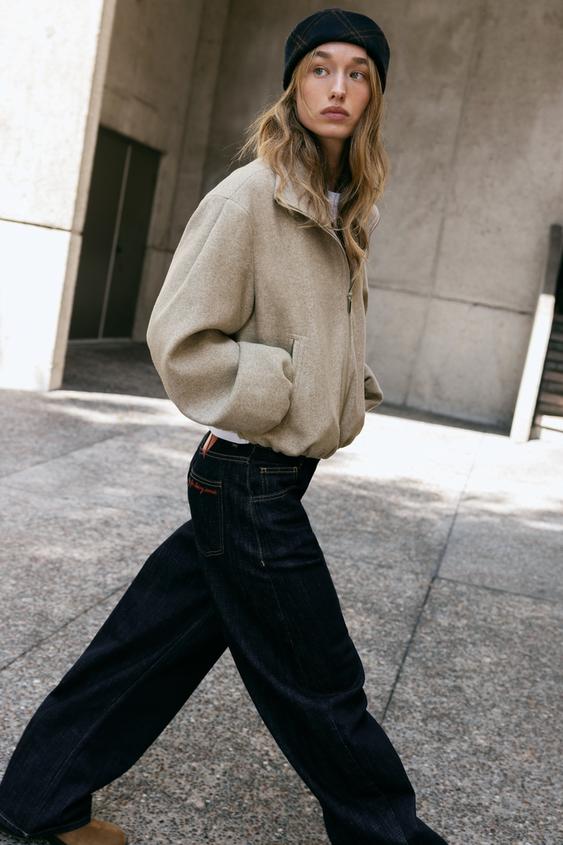 SOFT BOMBER JACKET - Beige by Zara - Image 0