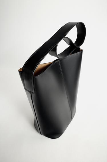 LIMITED EDITION LEATHER SHOPPER BAG - Black by Zara