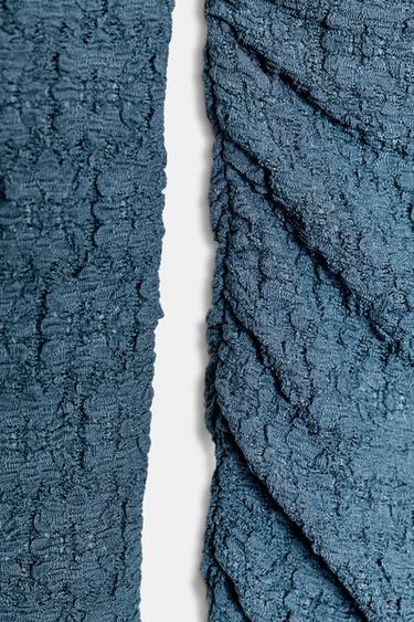 ROBE MINI DRAPÉE TEXTURÉE - Bleu / Acier de Zara - Image 9