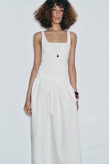 MIDI DRESS - Oyster-white by Zara - Image 0