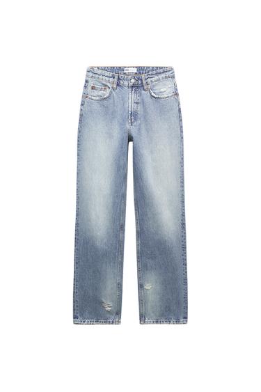 RIPPED FULL LENGTH TRF MID-RISE BAGGY JEANS