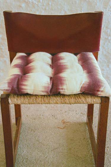 OMBRÉ LINEN SEAT CUSHION X COLLAGERIE - Beige-brown by Zara