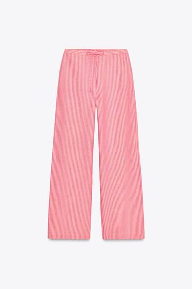 WEITE GESTREIFTE HOSE - Rosa von Zara