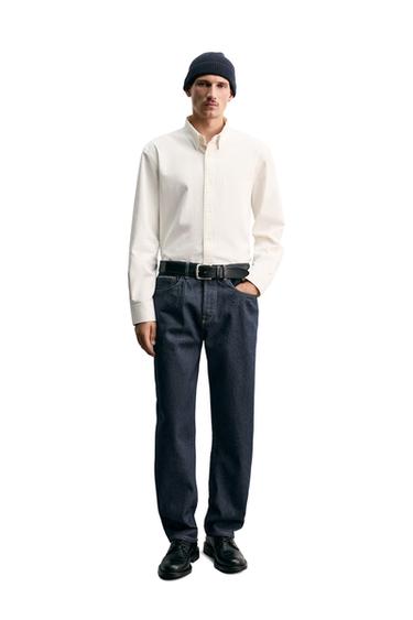 STRAIGHT ANKLE FIT SELVEDGE JEANS - Blue by Zara