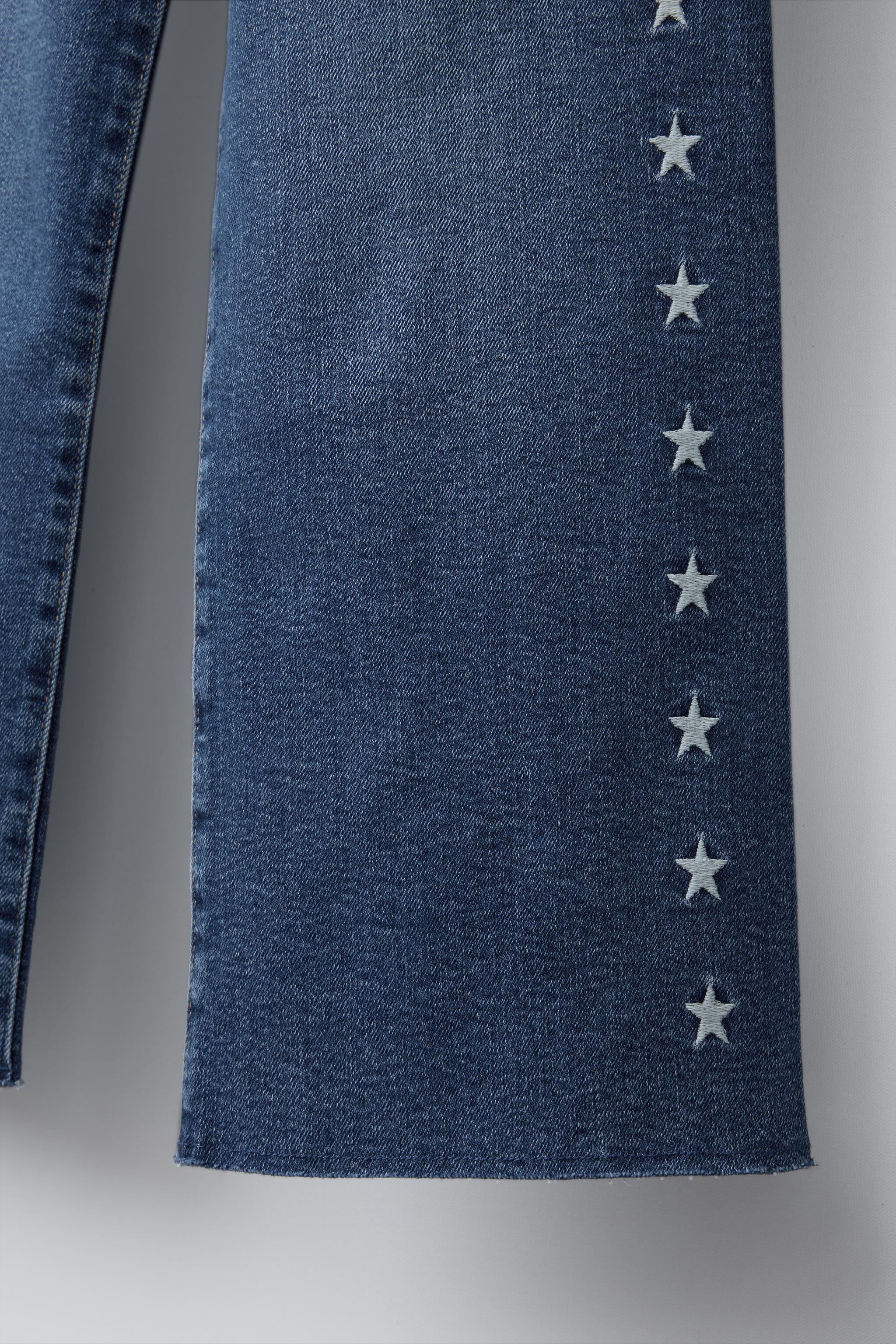 マリンフィット 刺繍入りスターデニムパンツ - ブルー | ZARA