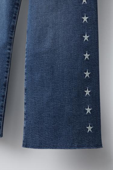 JEAN MARINE À ÉTOILES BRODÉES - Bleu de Zara - Image 3