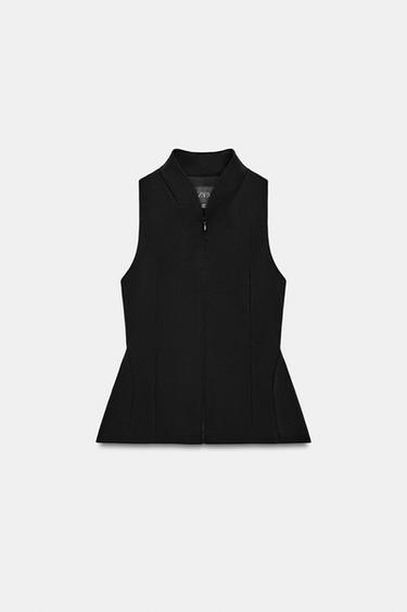 FITTED WAISTCOAT WITH VOLUME - Black by Zara - Image 4