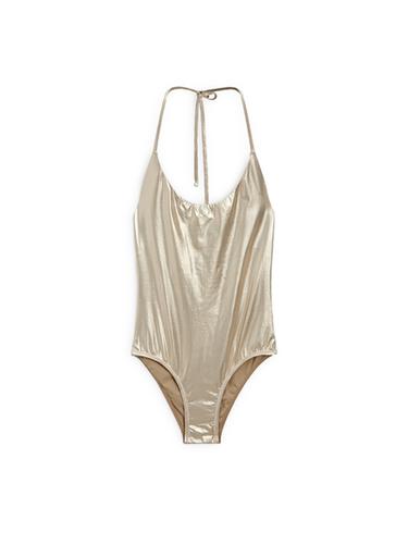 Zara Metallic swimsuit - Gold