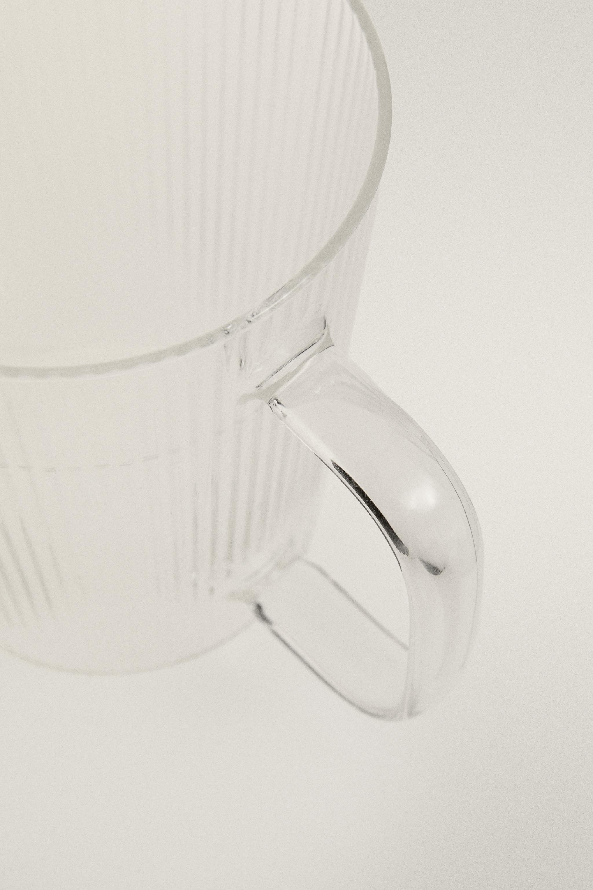 BOROSILICATE GLASS MUG WITH LINES