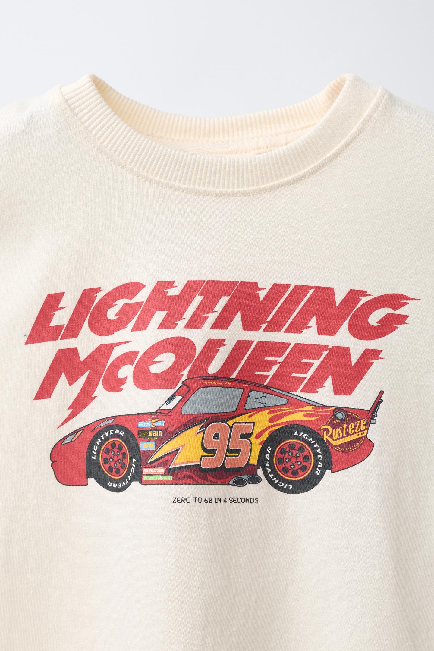 Детский комплект Zara Cars Lightning Mcqueen T-SHIRT and Bermuda Shorts Set © DISNEY/PIXAR, цвет: Экрю / Красный — фото 3