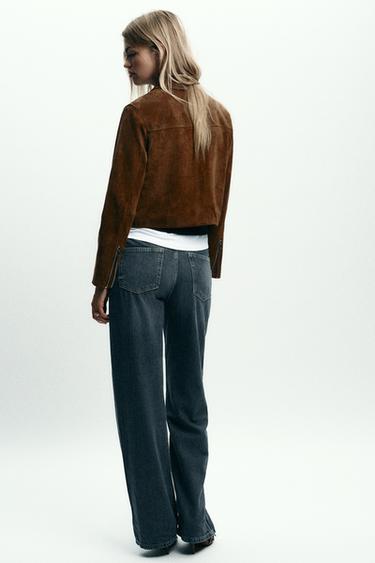 100% LEATHER SHORT JACKET - whisky by Zara - Image 6