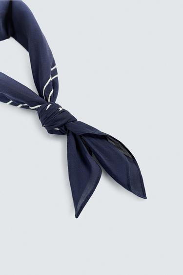 CONTRAST EMBROIDERY BANDANA - Navy blue by Zara - Image 2