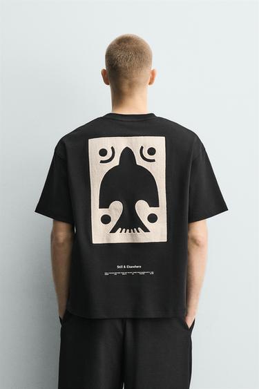 SWEAT INTERLOCK BRODÉ IMPRIMÉ BIMATIÈRE - Noir de Zara - Image 2