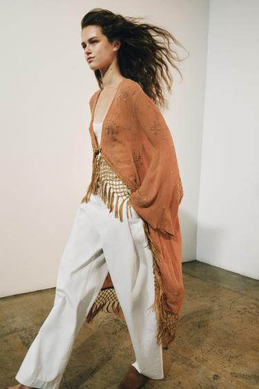 ZW COLLECTION EMBROIDERED KAFTAN - Brick by Zara - Image 0