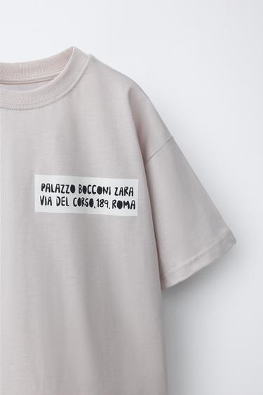 PRINTED T-SHIRT - Pearl grey by Zara - Image 2