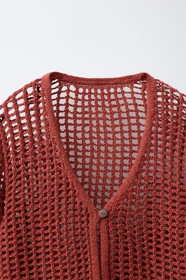 VESTE RÉSILLE - Rouge orangé de Zara - Image 2