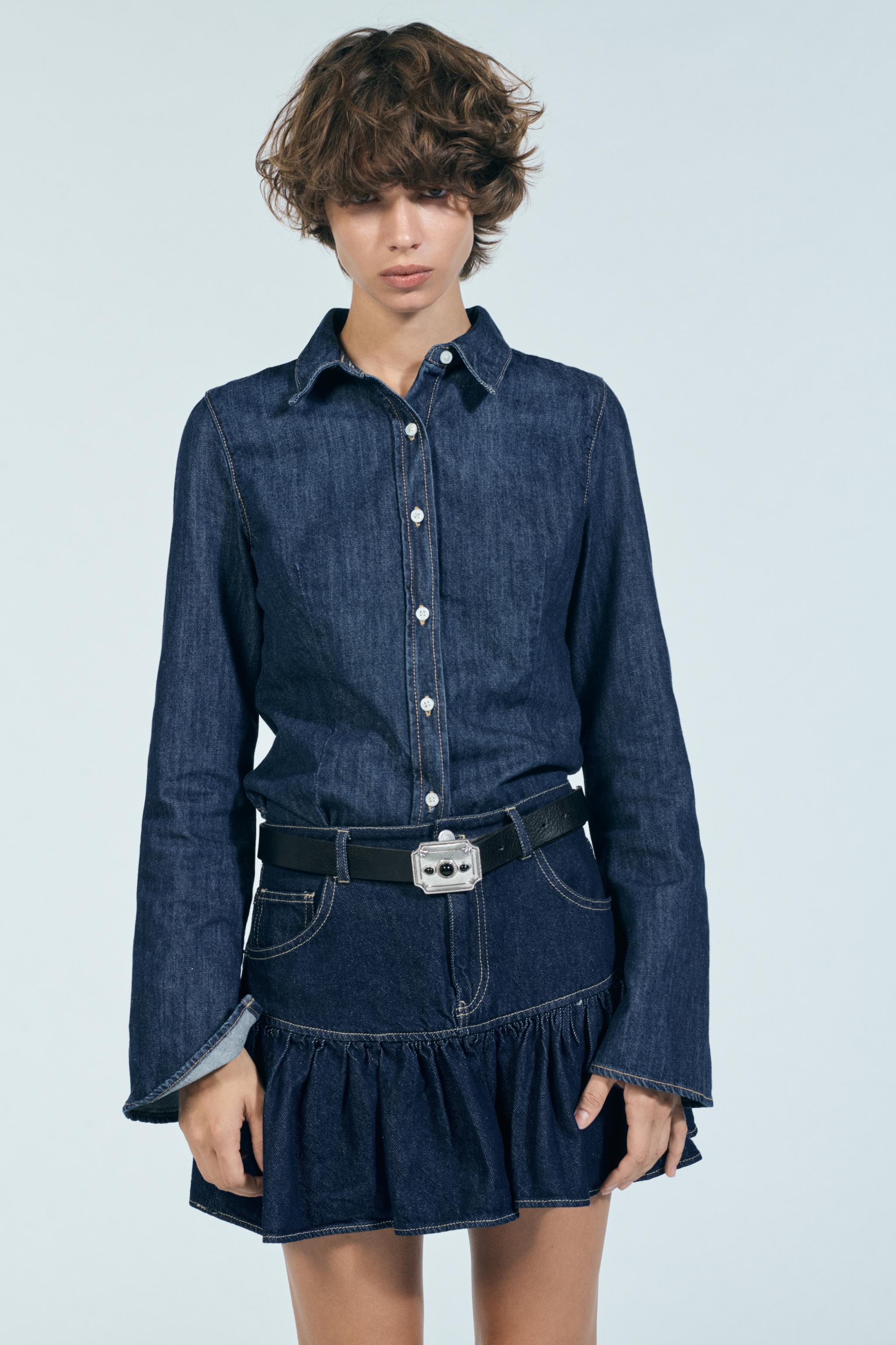 Belt button up skirt hotsell