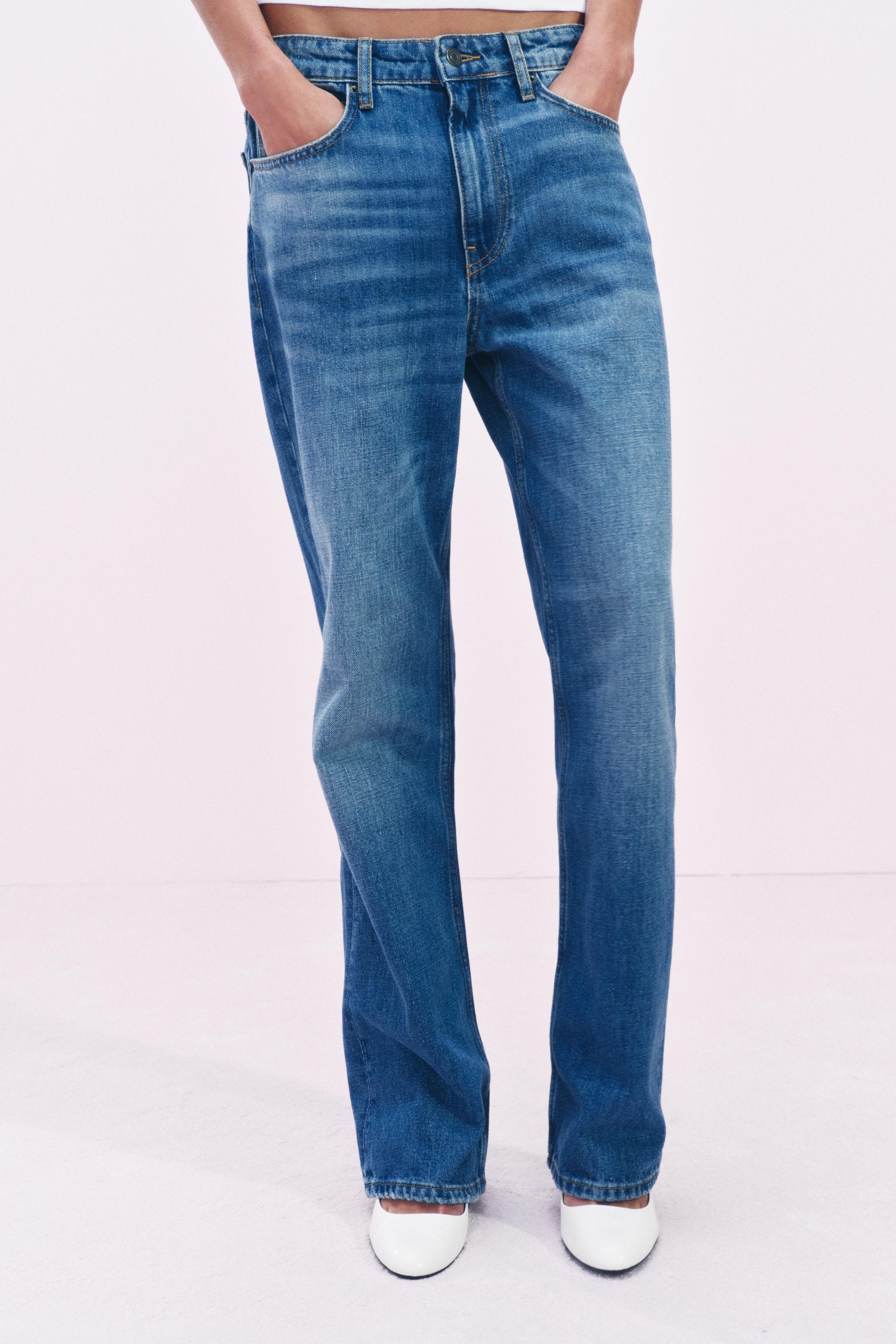 New Zara Tailored V newest Shape Waistline Denim Straight Leg Jeans