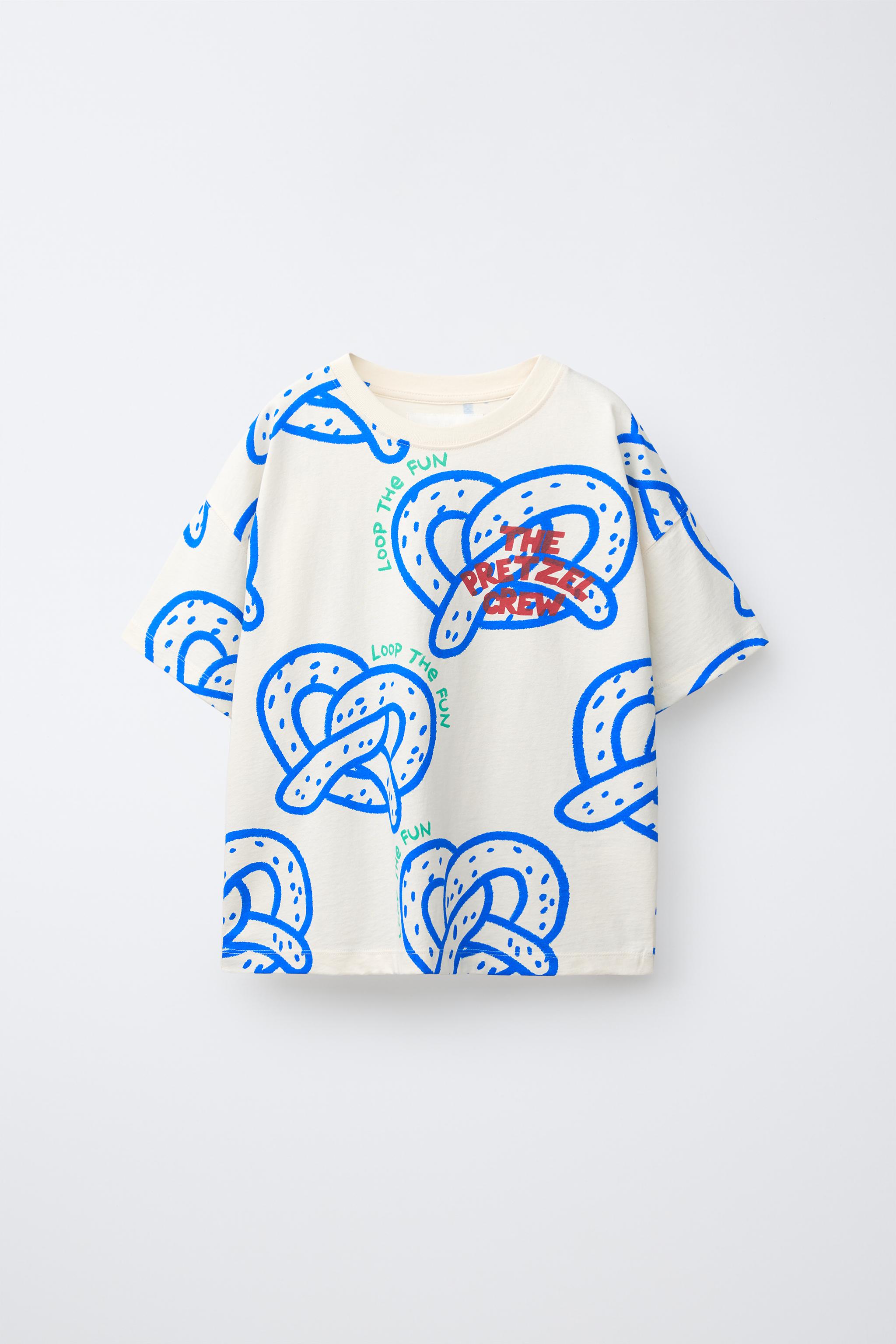 PRETZEL PRINT T-SHIRT — Oyster-white