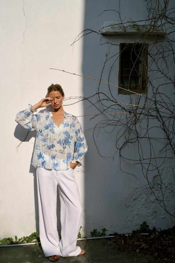 BEADED FLORAL PRINT SHIRT from Zara - $49.90