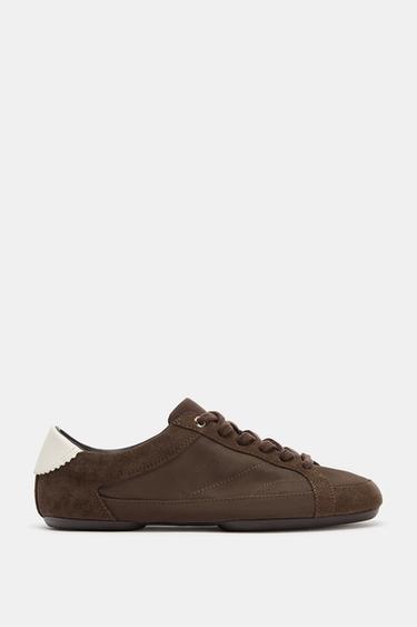 SOFT DERBY TRAINERS - Brown by Zara