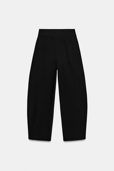PANTALÓN BALLOON PLIEGUES - Negro de Zara