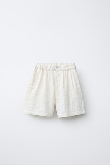 TEXTURED BERMUDA SHORTS - Ecru by Zara - Image 0
