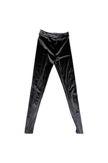 BLUE GRAY VELVET LEGGINGS