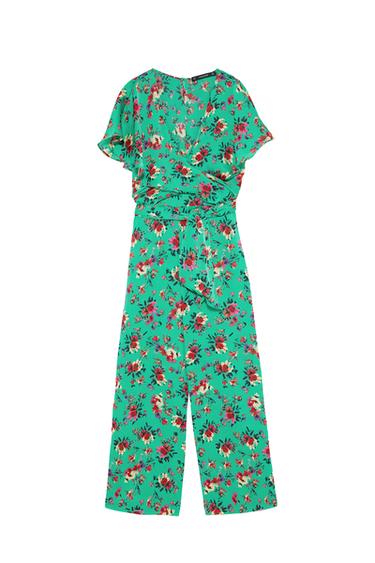 FLORAL PRINT WRAP JUMPSUIT