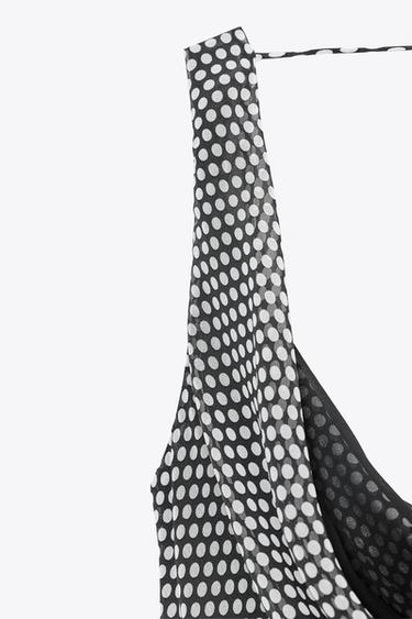 ZW COLLECTION POLKA DOT MIDI DRESS - Black / White by Zara - Image 7