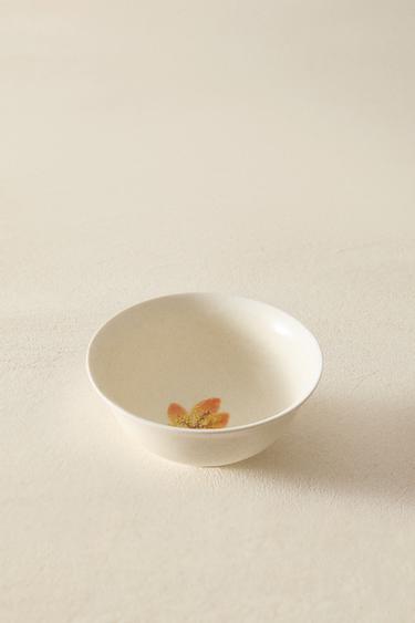 STONEWARE BOWL WITH LEAF - Yellow by Zara - Image 4