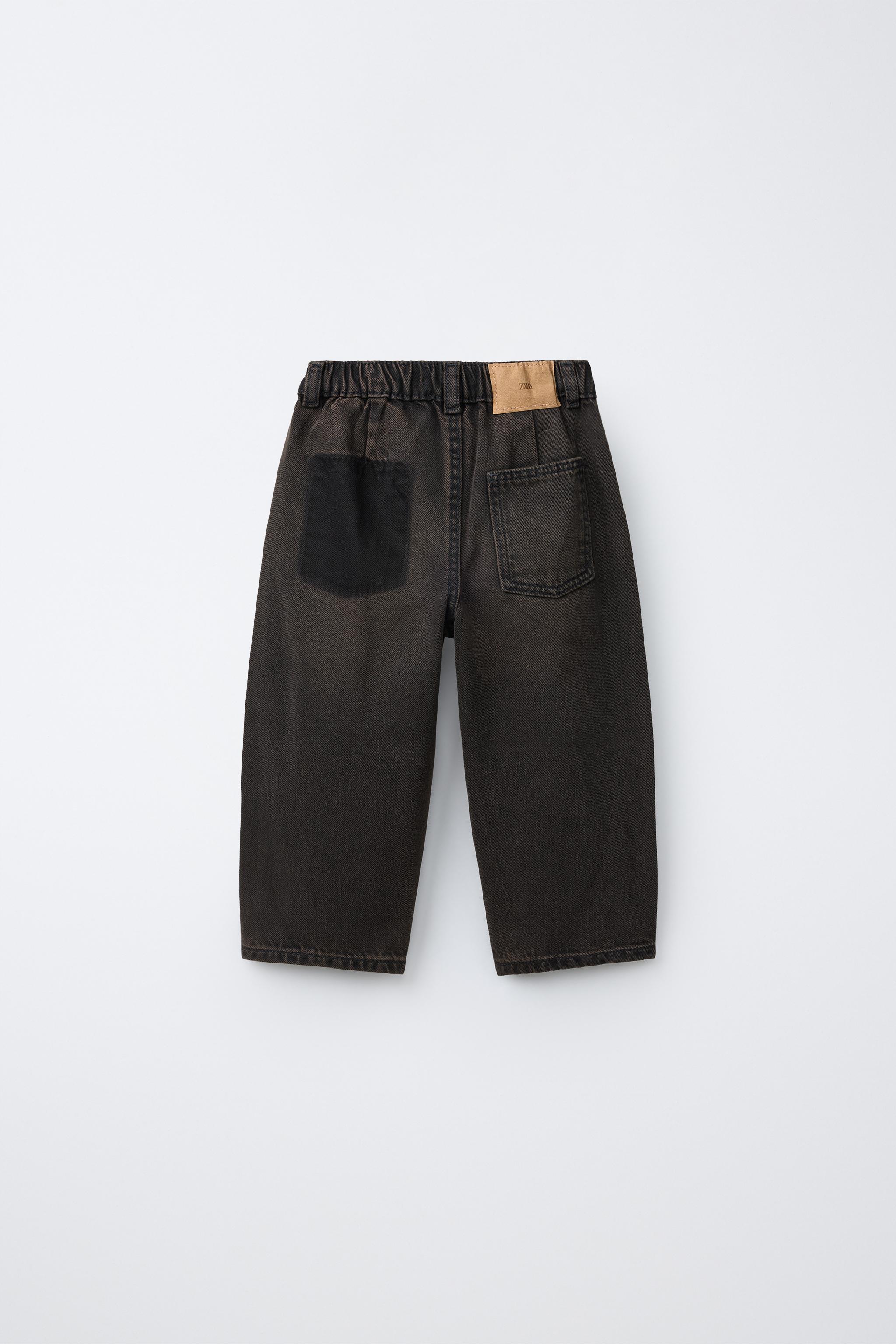 BROWN OVERDYE BARREL JEANS