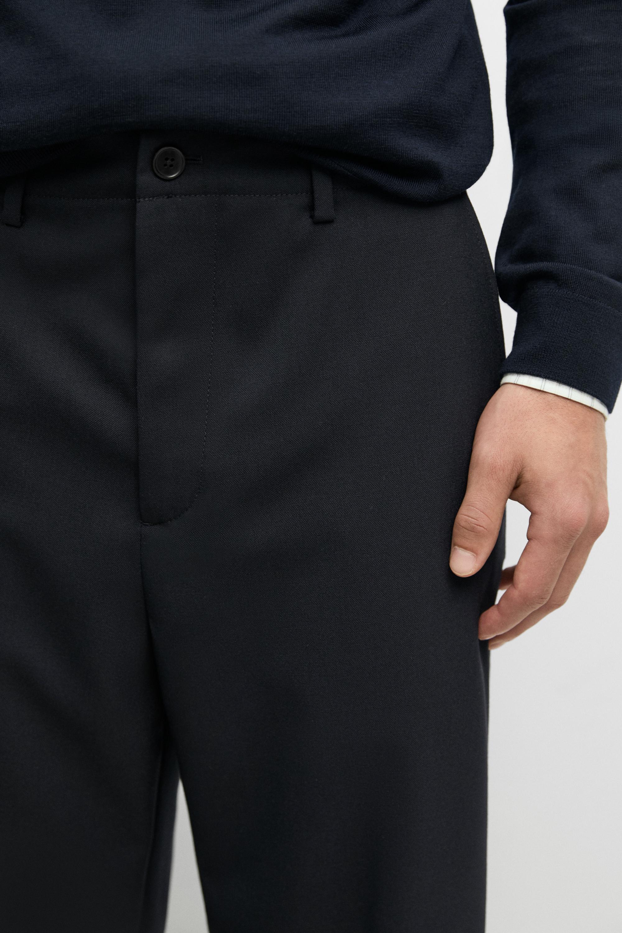 100% cool wool textured pants