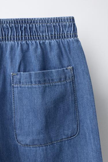 BARREL TROUSERS WITH ELASTIC WAIST - Blue by Zara - Image 3