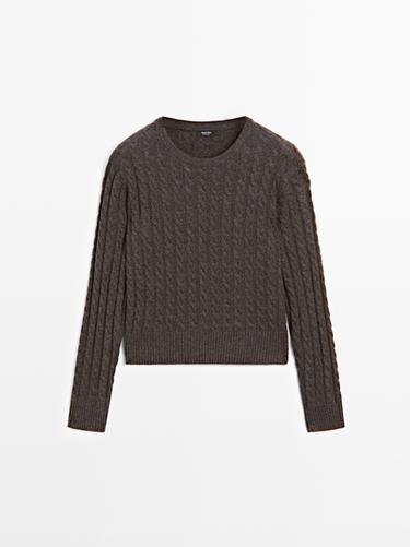 Jersey punto trenzado con lana - 763 de Zara