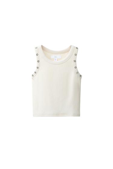 TOP TACHAS - Beige de Zara