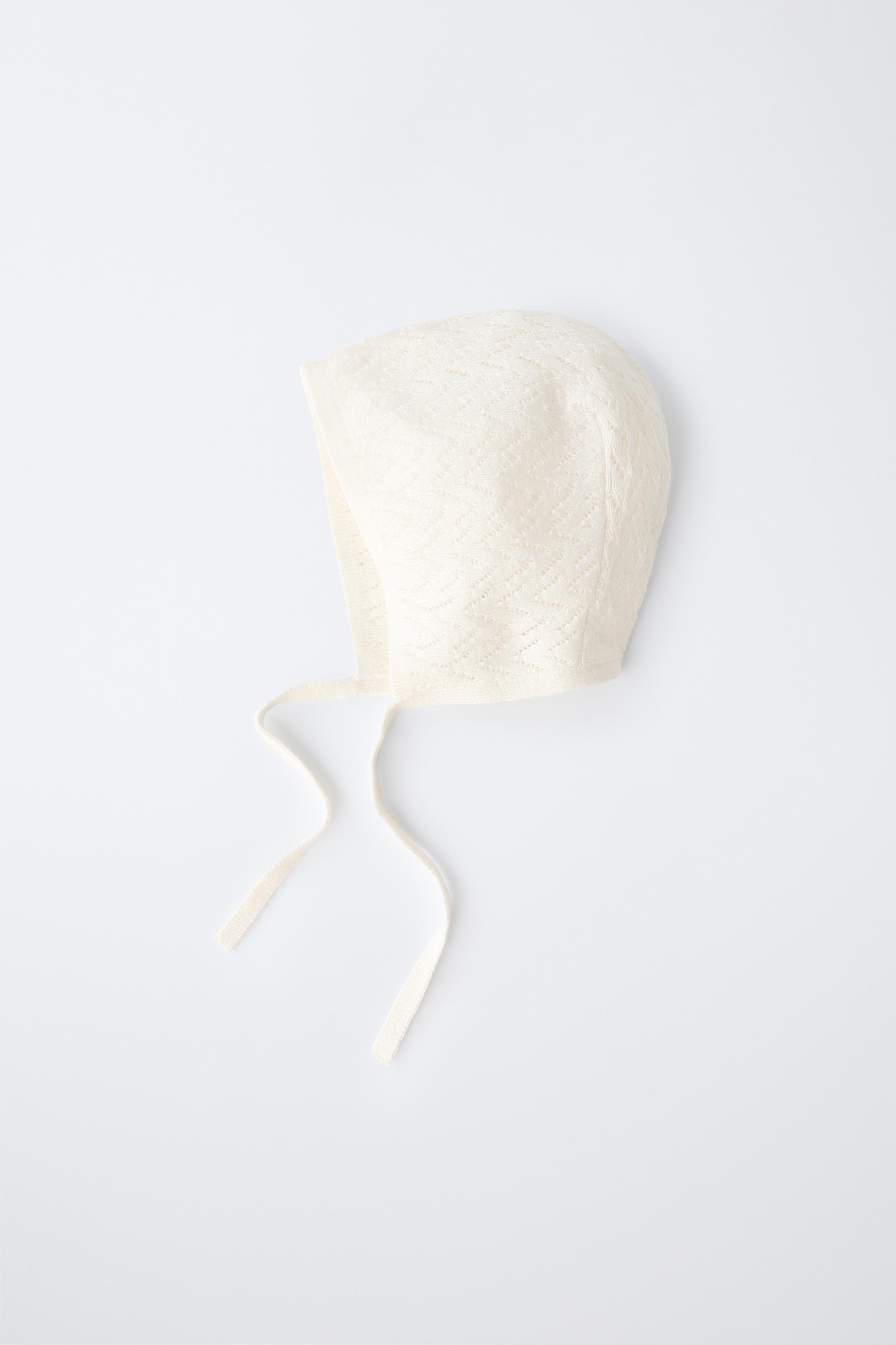 Детские свитеры Zara COTTON AND SILK KNIT BONNET — фото 3