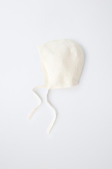 BONNET EN MAILLE EN COTON ET SOIE - Écru de Zara - Image 2