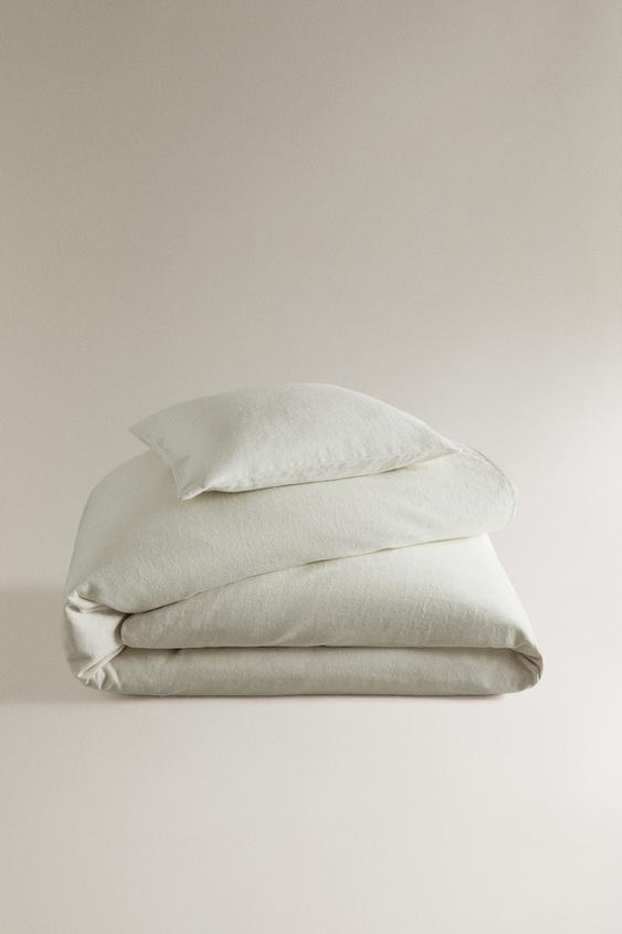Zara JACQUARD COTTON BEDSPREAD - Oyster-white - Image 0