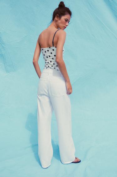 TOP CORSETERIE À POIS - Blanc cassé de Zara - Image 5